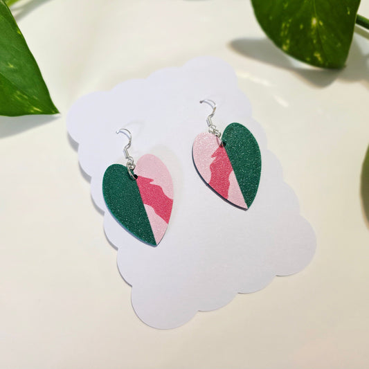 Philodendron Pink Princess Earrings Earrings Whimsic