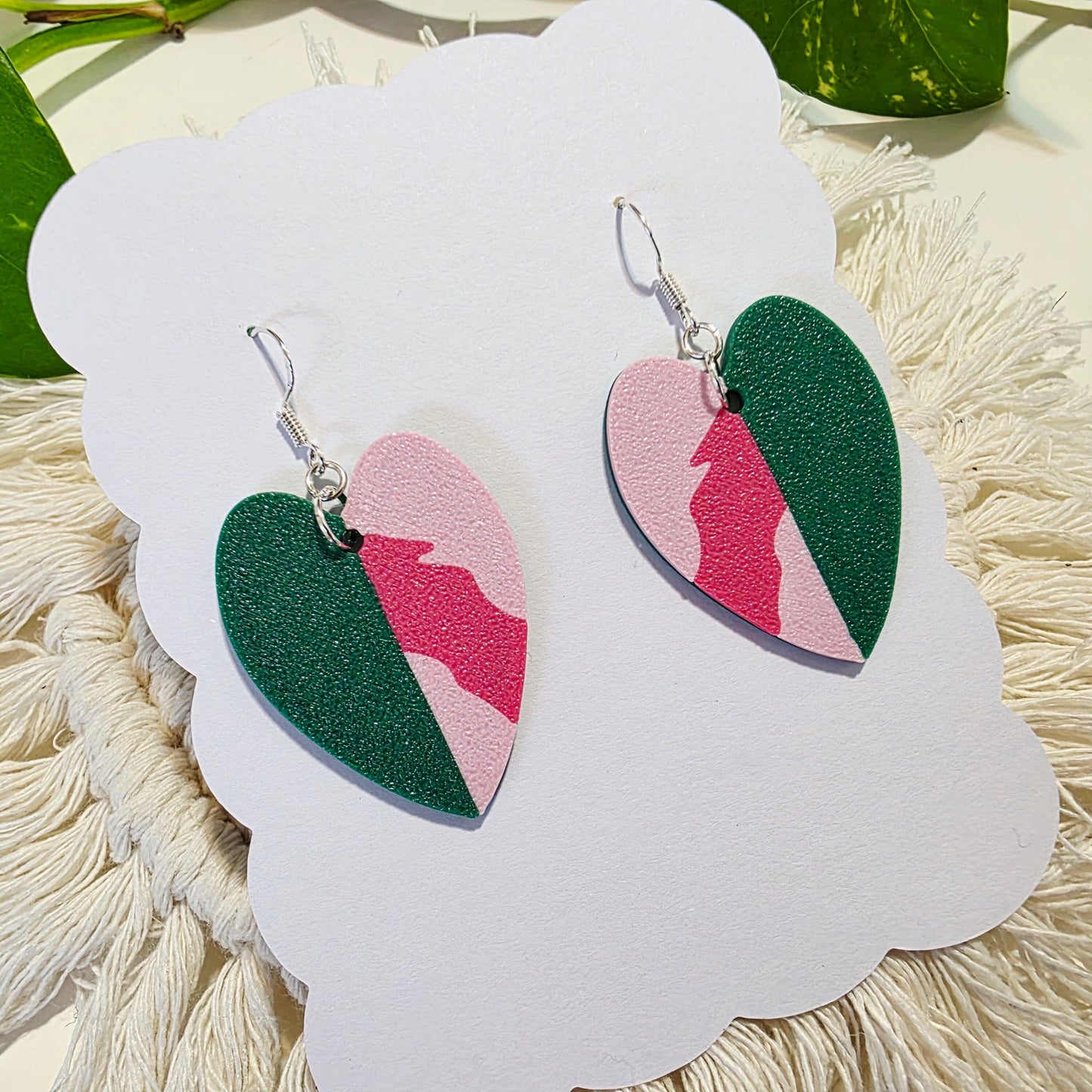 Philodendron Pink Princess Earrings Earrings Whimsic