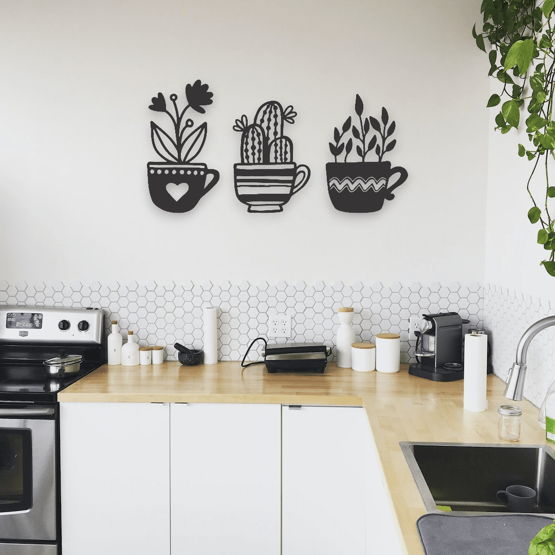 Plant Teacups Wall Art Set Whimsic