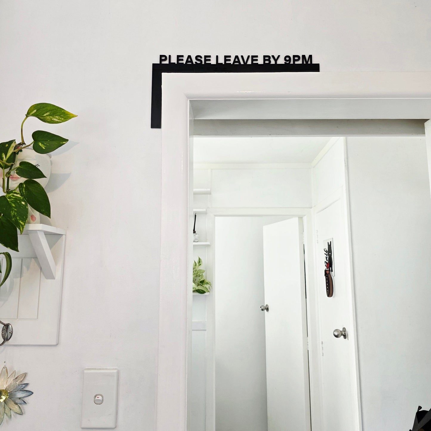 Please Leave by 9pm Door Frame Sign Whimsic
