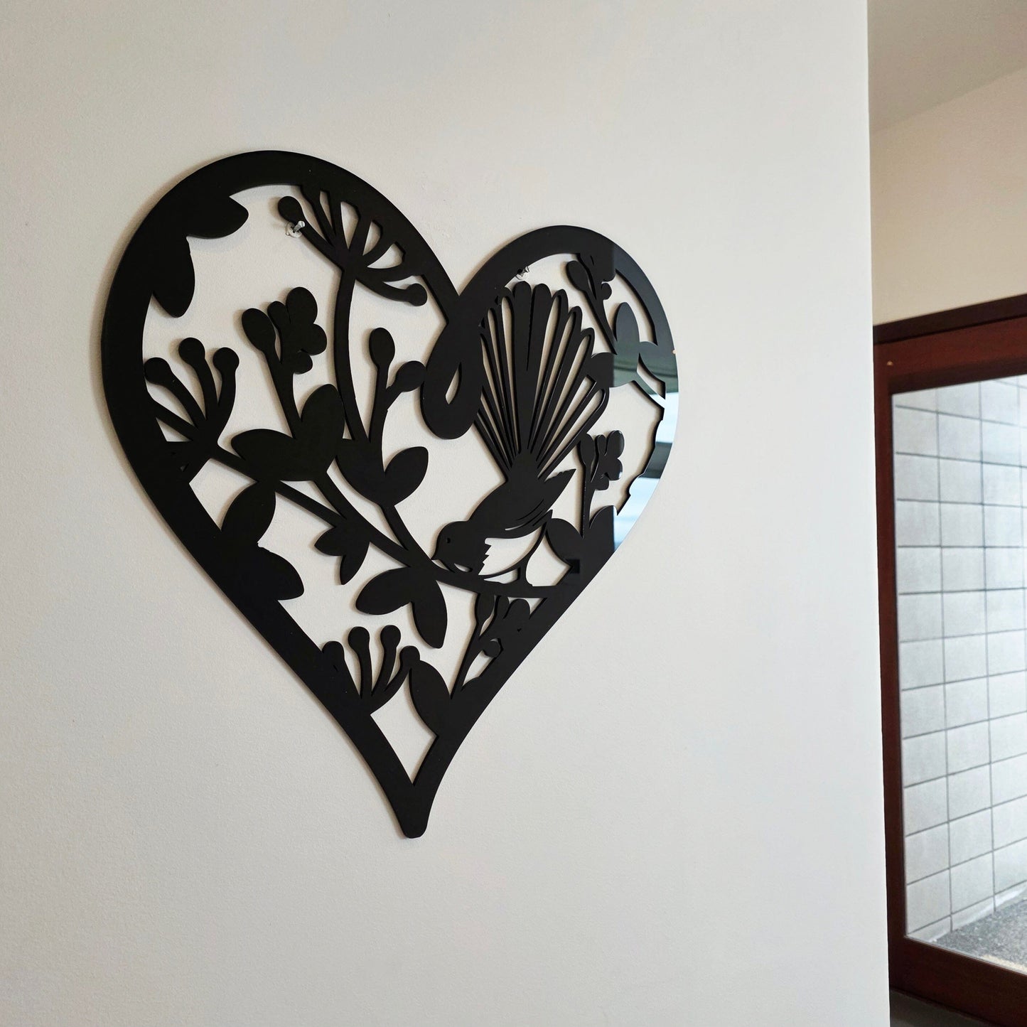 Pohutukawa Fantail Heart Wall Art Whimsic