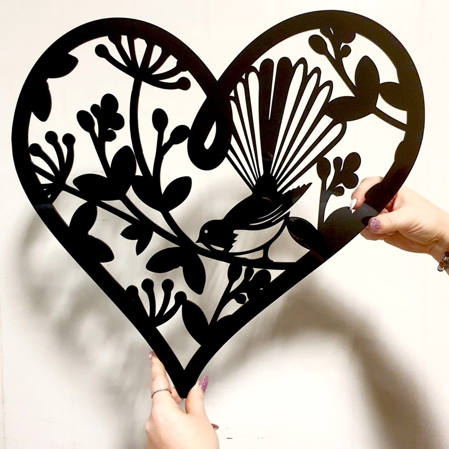 Pohutukawa Fantail Heart Wall Art Whimsic