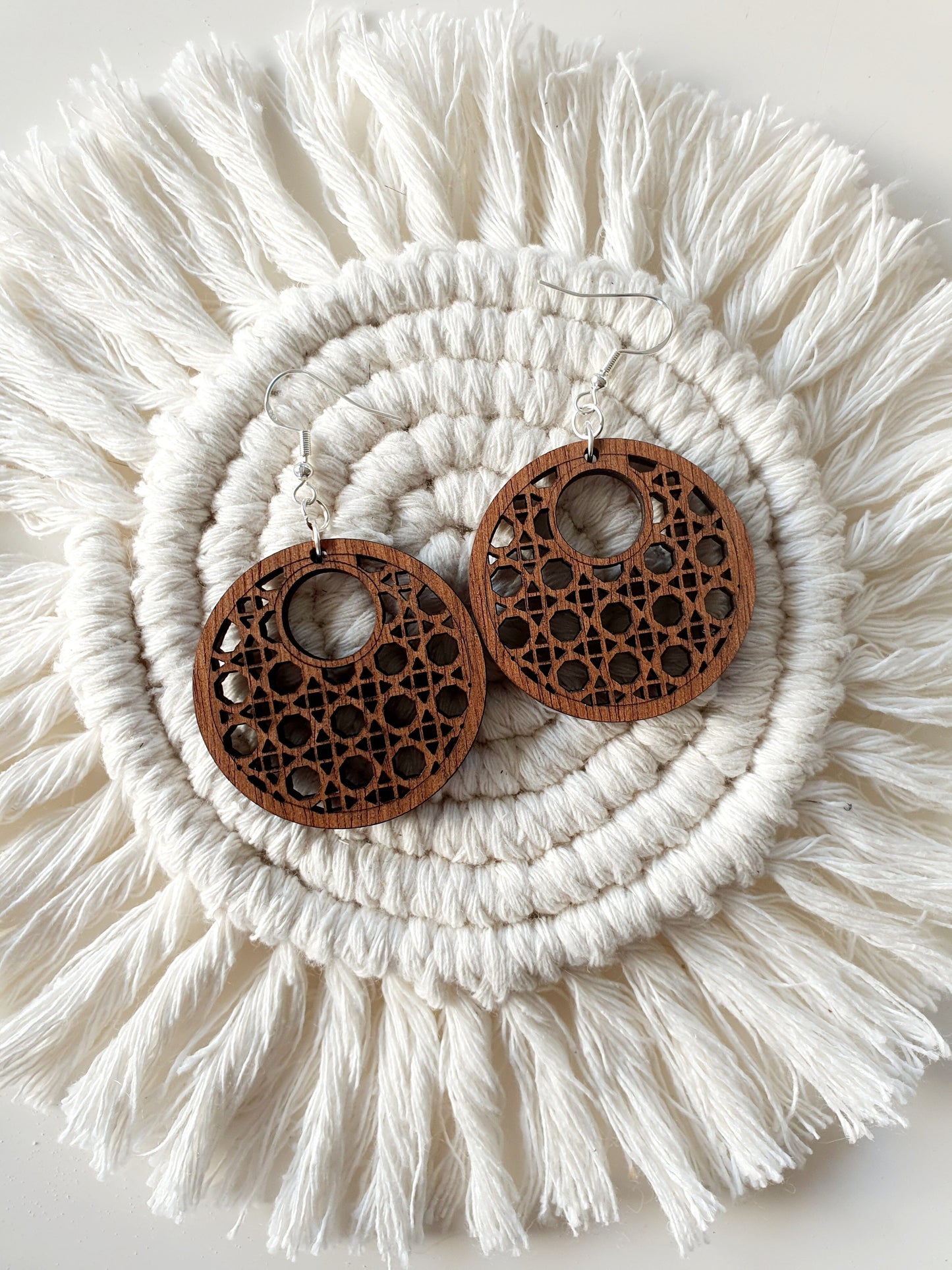 Round Rattan Earrings Earrings Whimsic