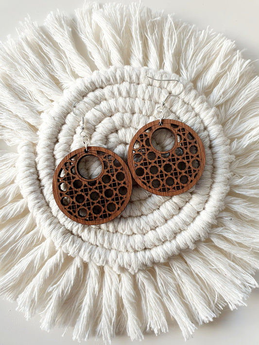 Round Rattan Earrings Earrings Whimsic