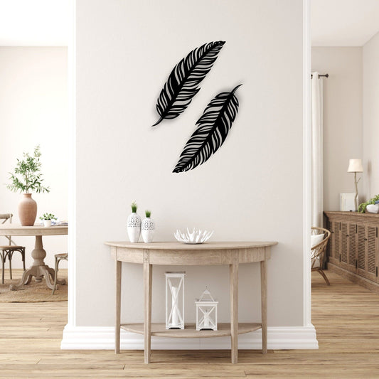 Simple Feather Wall Art Wall Decor Whimsic