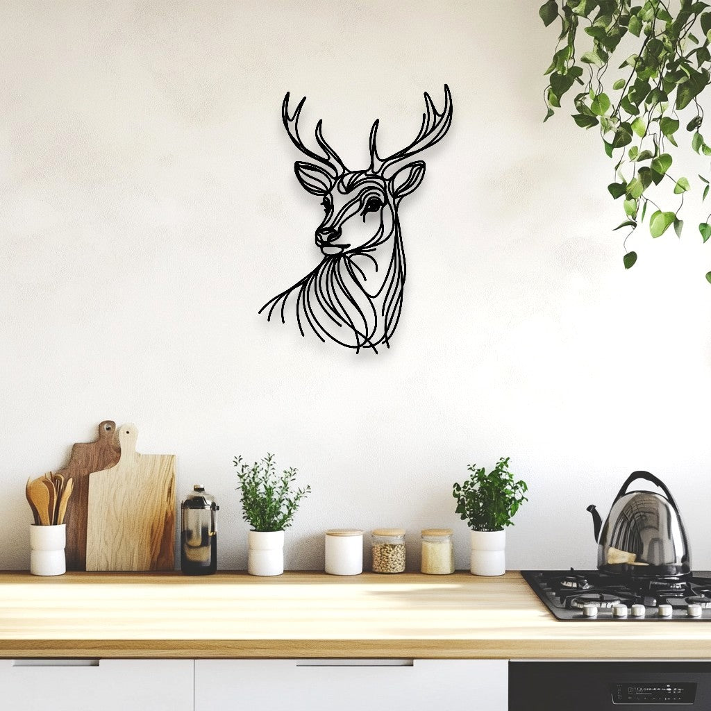 Line Art Deer Décor