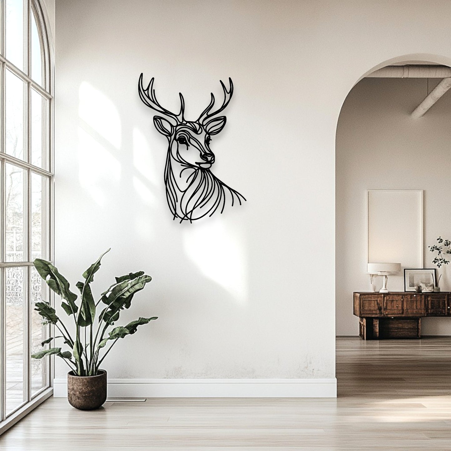 Line Art Deer Décor