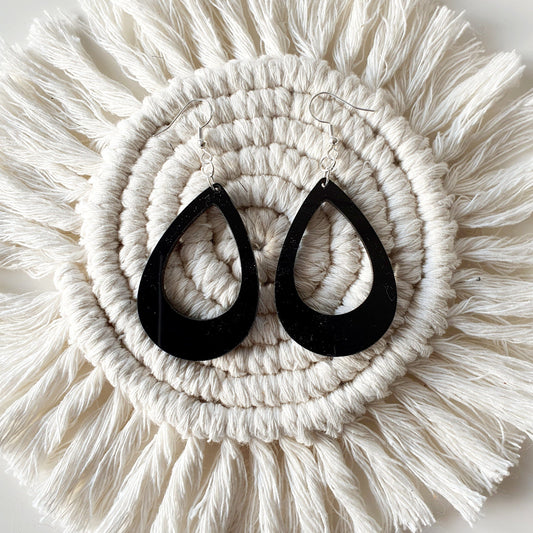 Teardrop Earrings Earrings Whimsic Black Gloss Acrylic