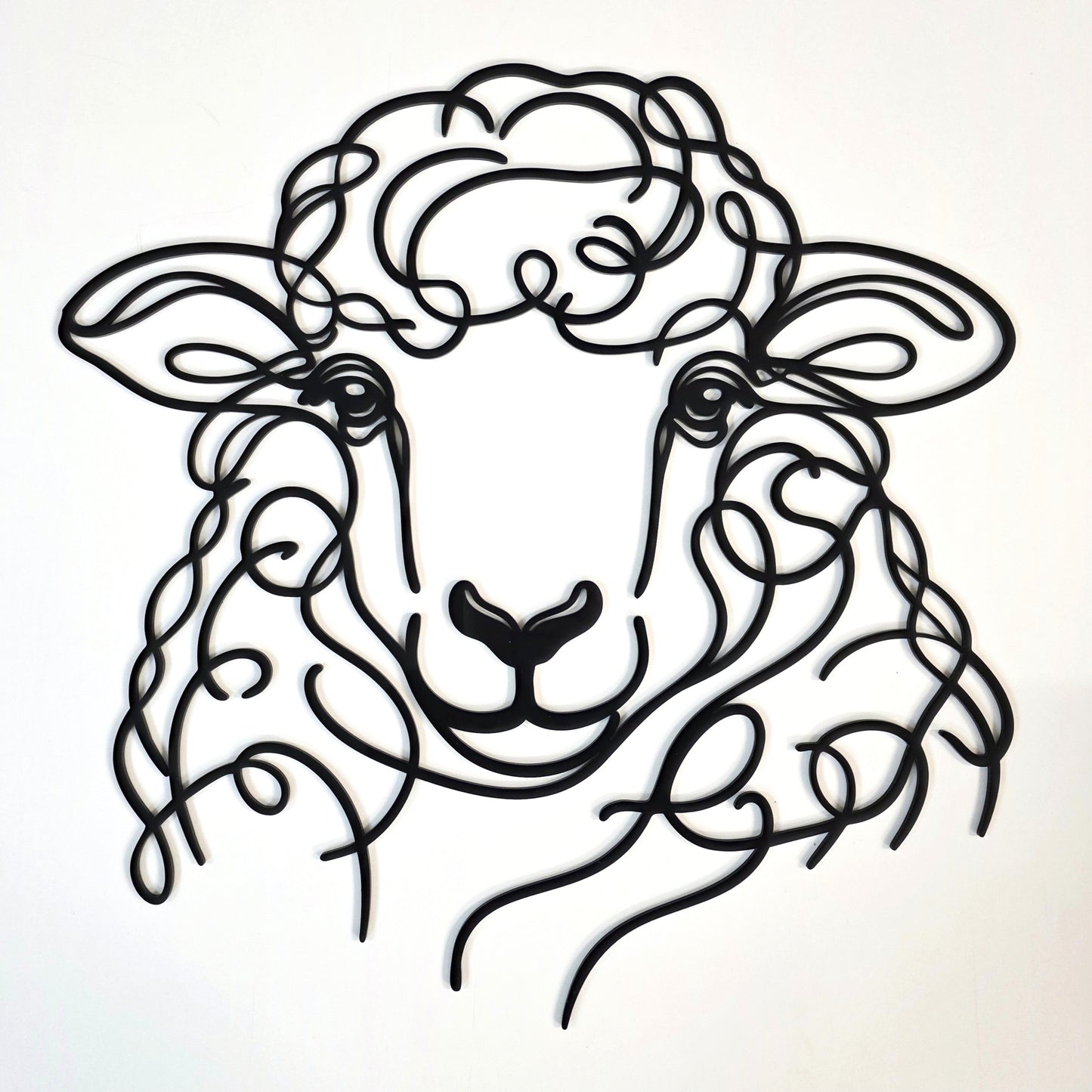 Line Art Sheep Head Décor