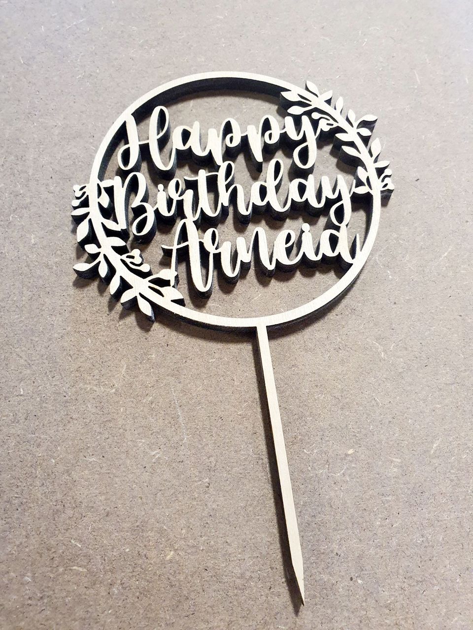 Happy Birthday Wreath Cake Topper