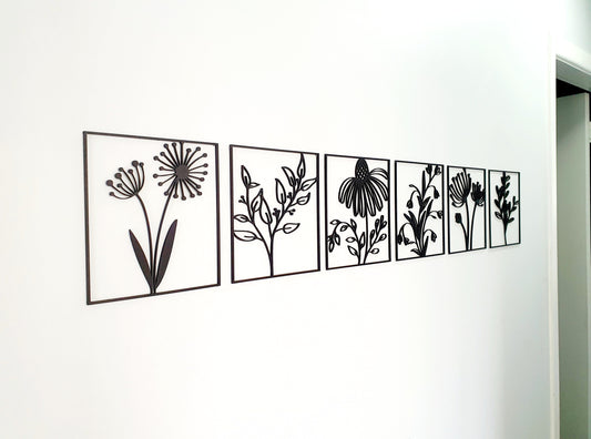 Floral Tile Wall Art Set Whimsic