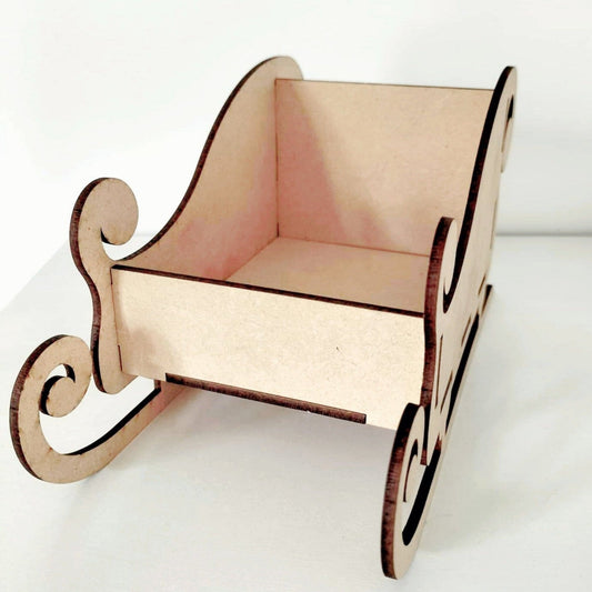 Wooden Christmas Gift Sleigh Present Holder Whimsic