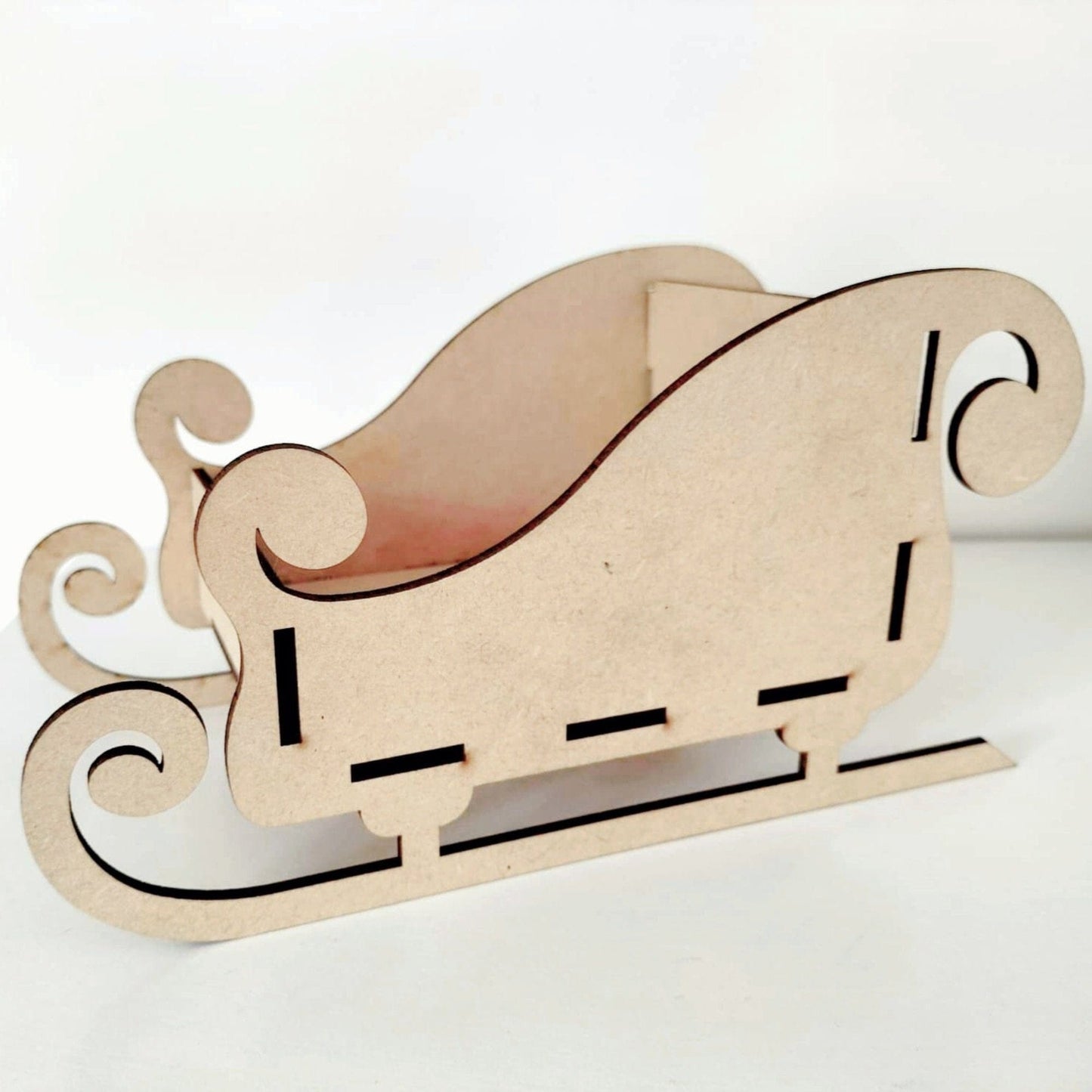 Wooden Christmas Gift Sleigh Present Holder Whimsic