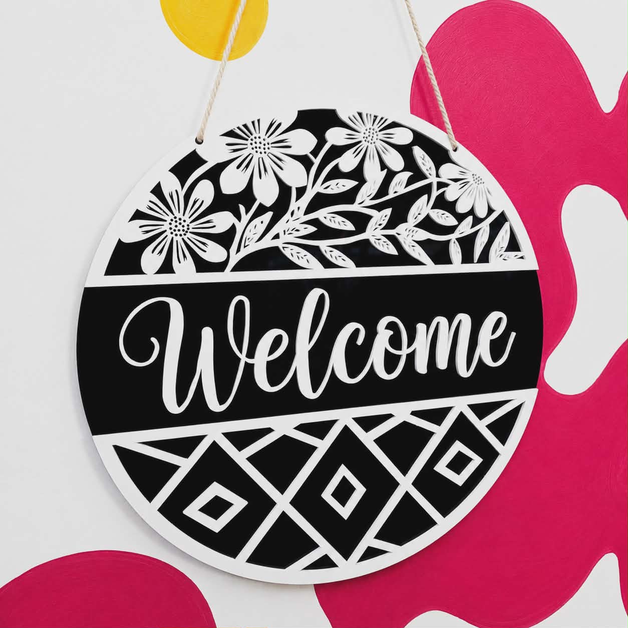 Floral Welcome Sign - One In Stock