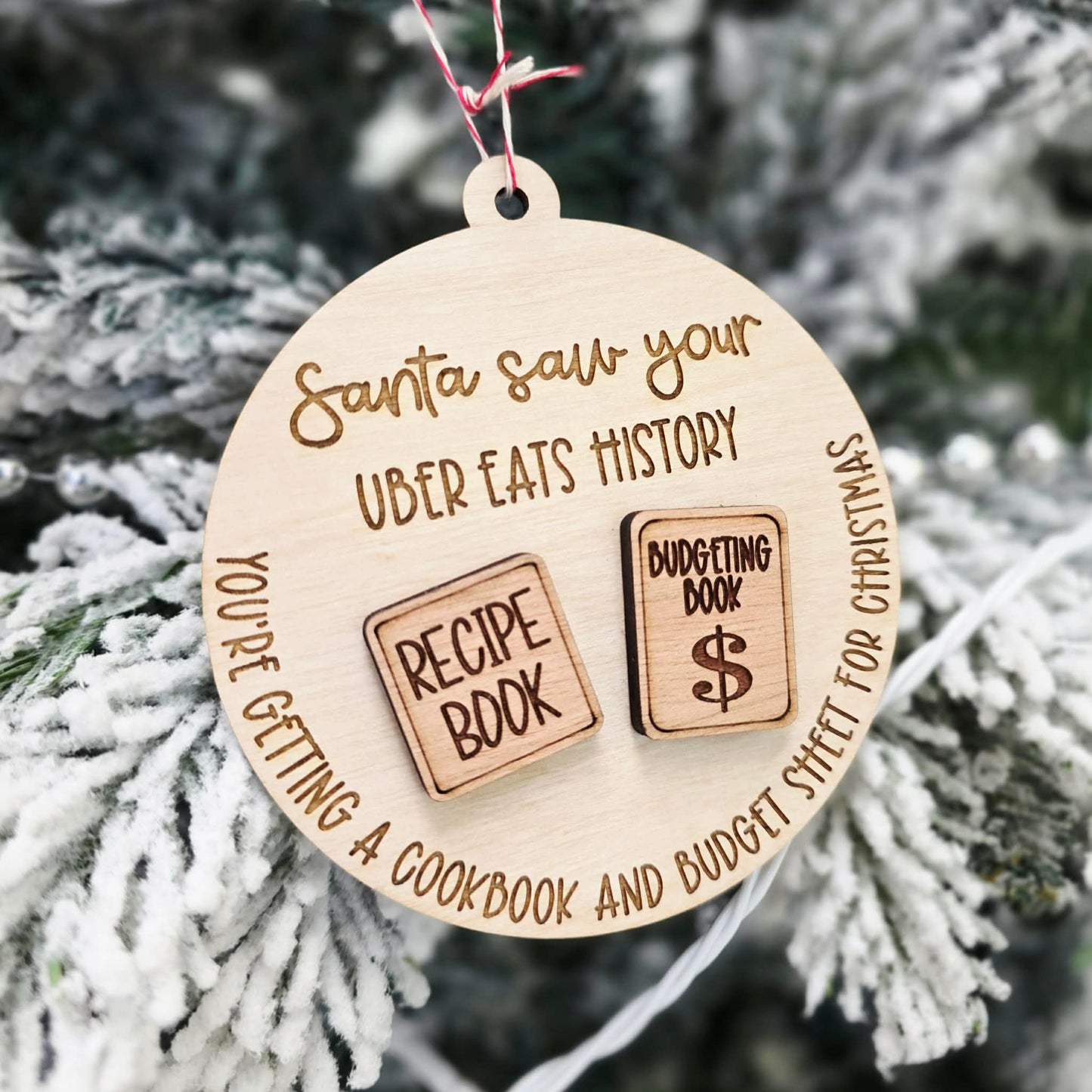Santa Saw Your Uber Eats History Christmas Ornament