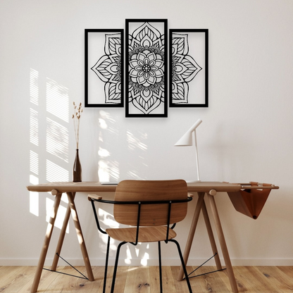 Mandala Flower Wall Art Set