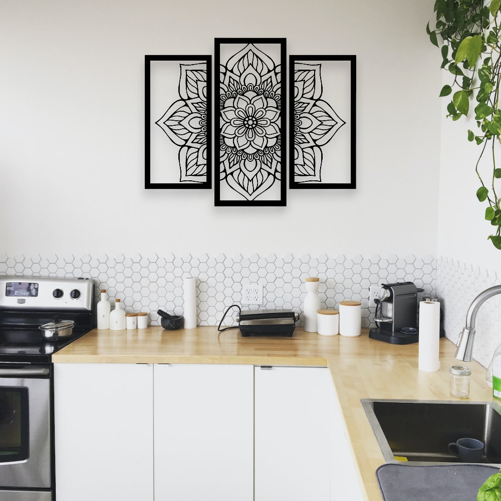 Mandala Flower Wall Art Set