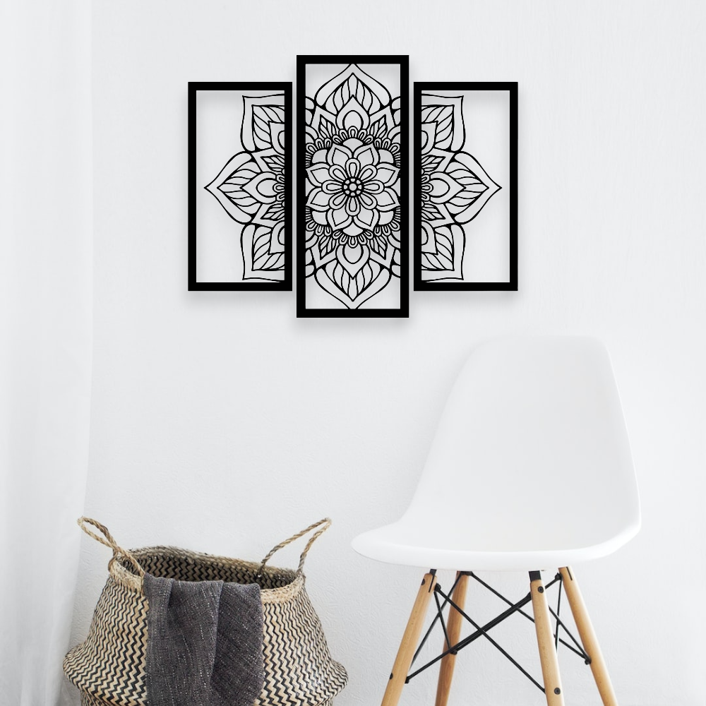 Mandala Flower Wall Art Set