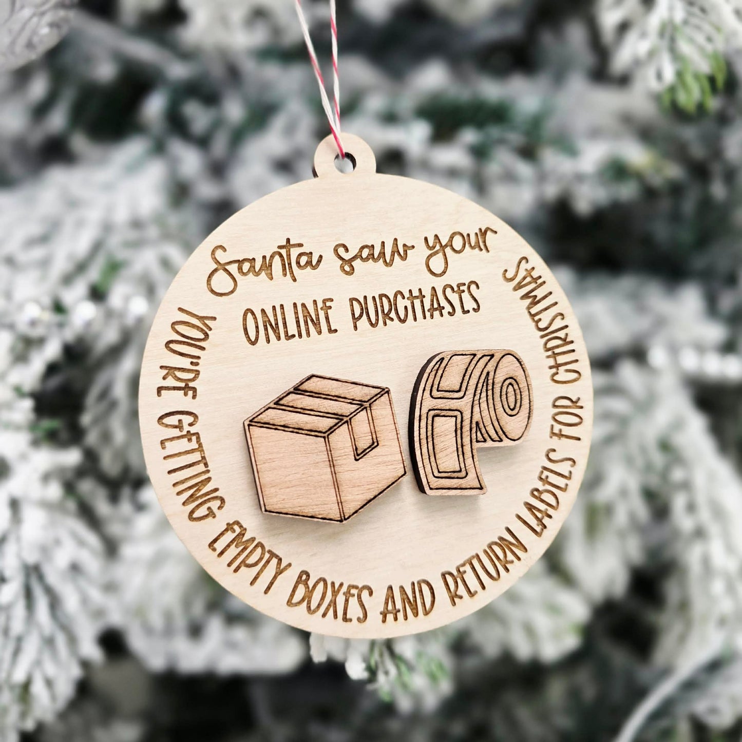 Santa Saw Your Online Purchases Ornament