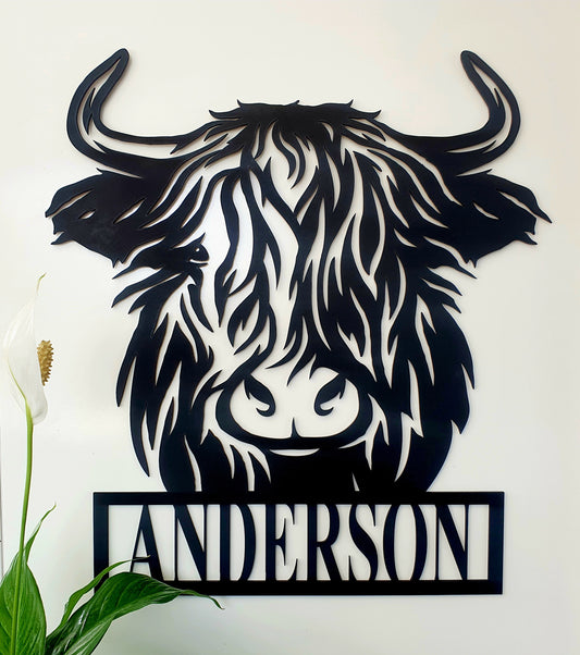 Personalised Highland Cow Wall Art