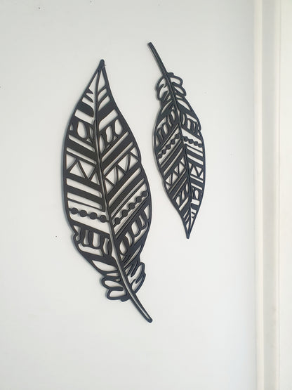 Boho Feather Wall Art Set