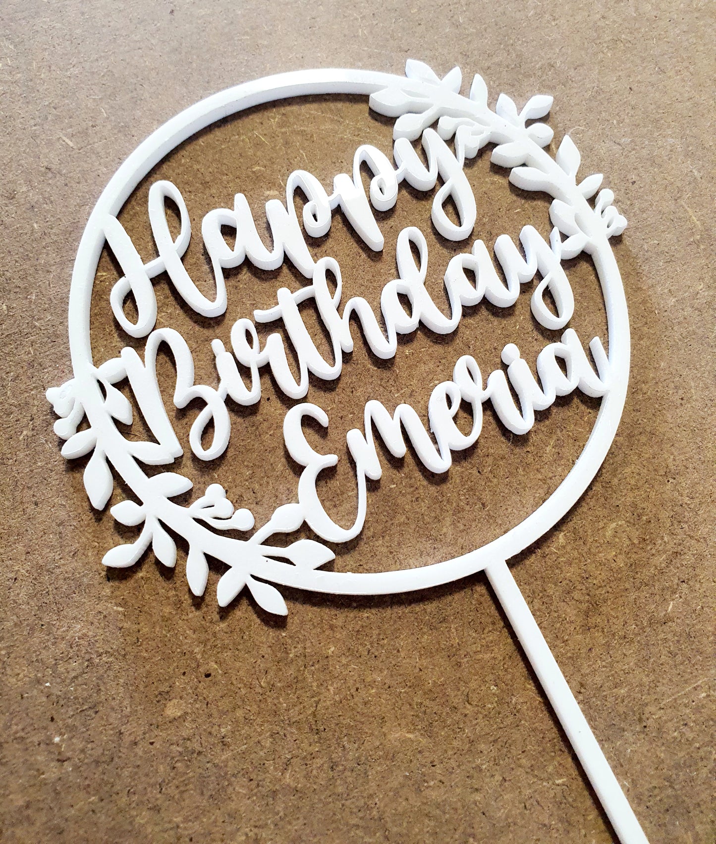 Happy Birthday Wreath Cake Topper