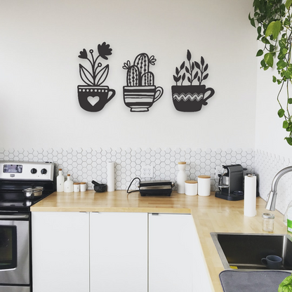 Plant Teacups Wall Art Set