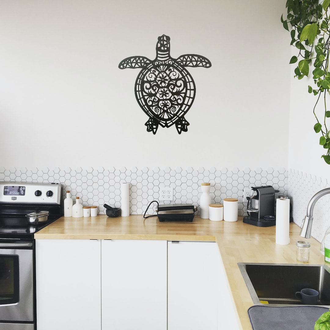 Floral Mandala Turtle Wall Décor