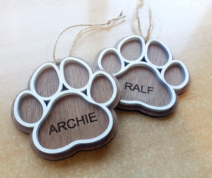 Personalised Paw Print Bauble