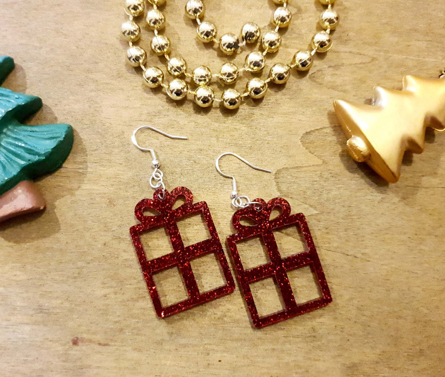 Festive Christmas Present Earrings