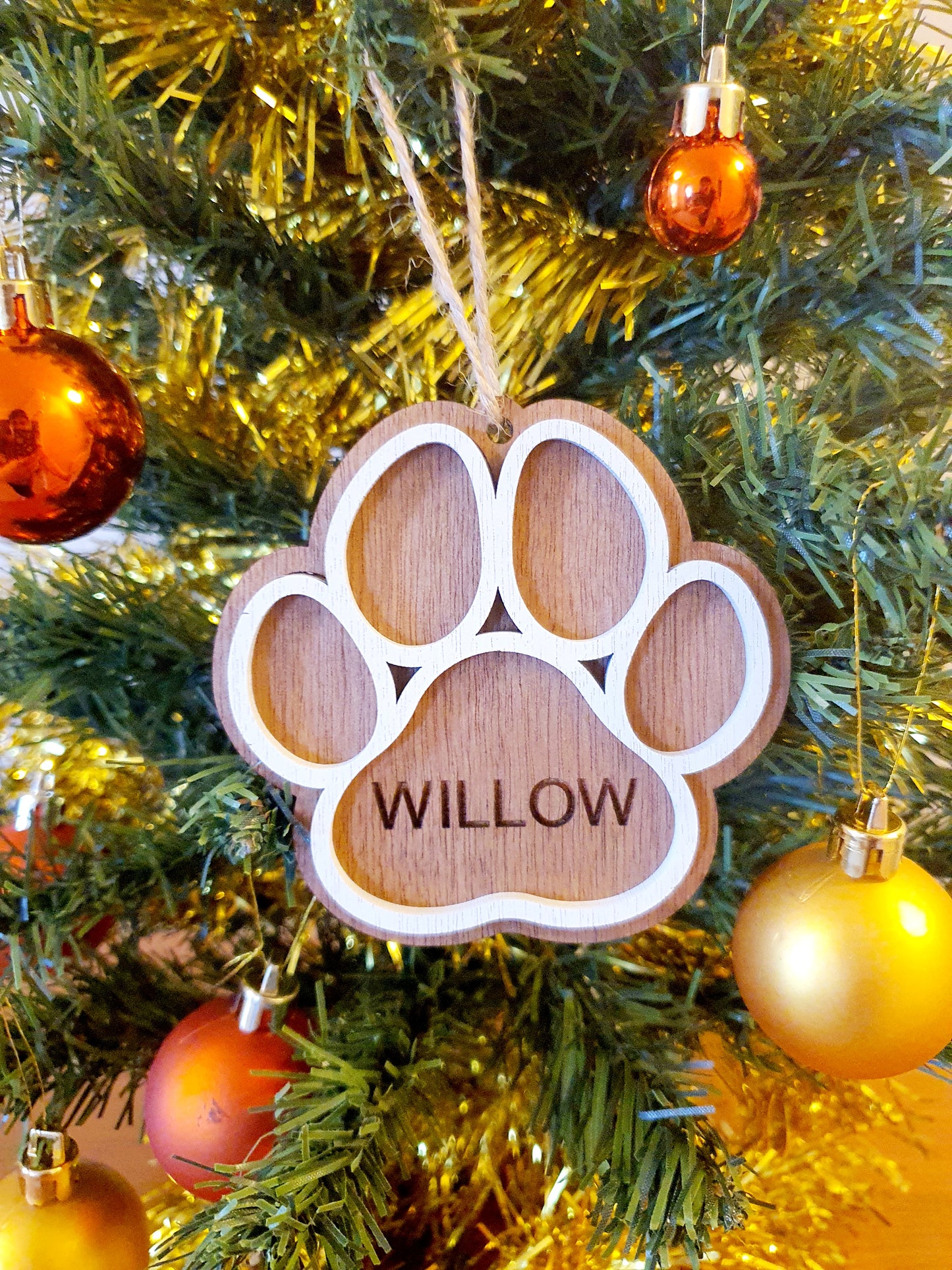 Personalised Paw Print Bauble