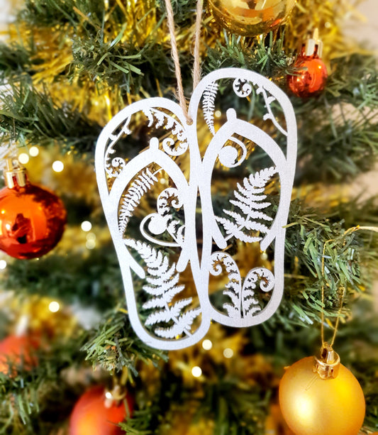 Kiwiana Fern Jandals Bauble