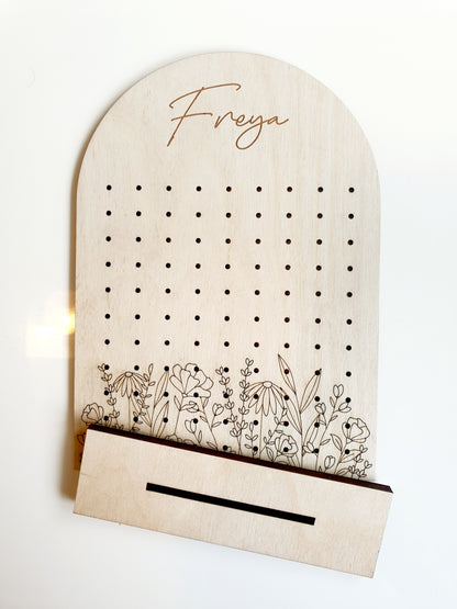 Personalised Floral Earring Stand