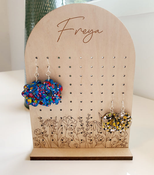 Personalised Floral Earring Stand