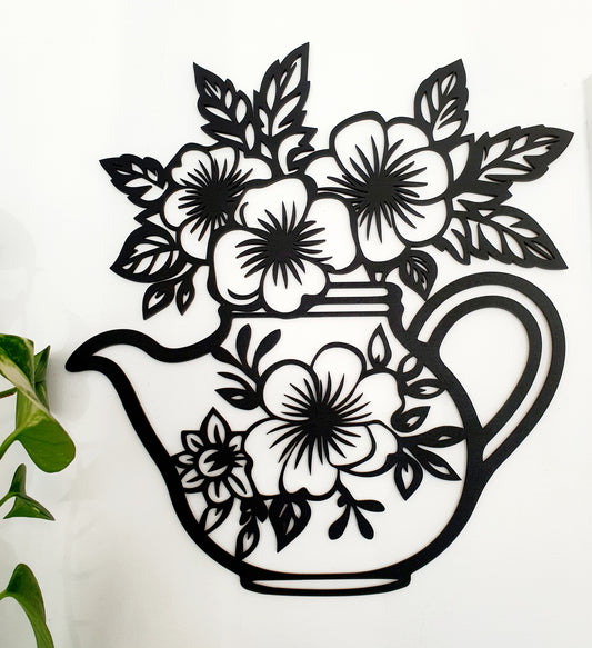 Floral Teapot Wall Art