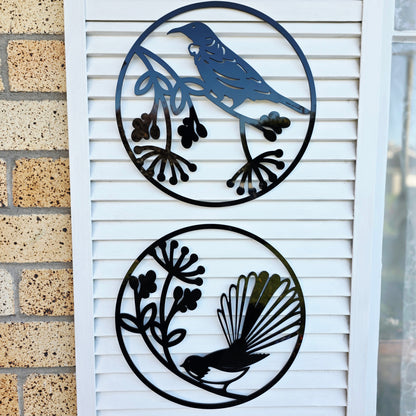 Fantail & Tui Wall Art Set