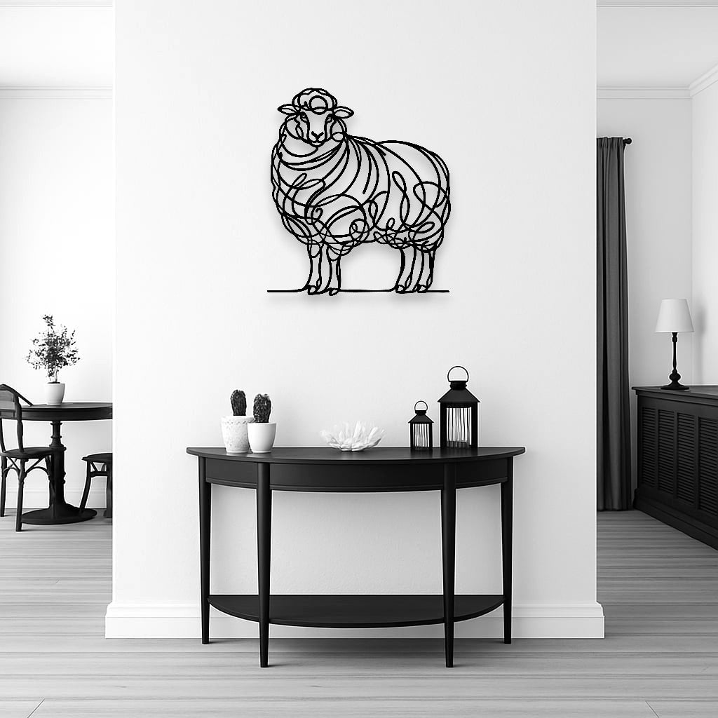 Line Art Sheep Décor