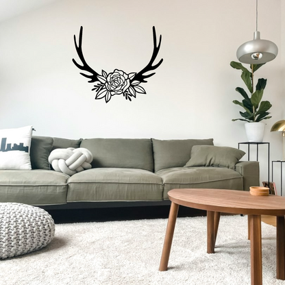 Floral Antler Wall Art