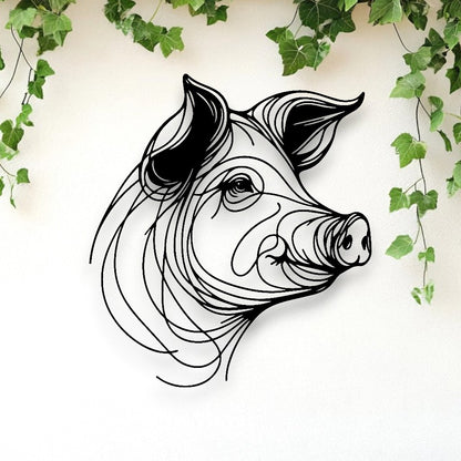 Line Art Pig Décor