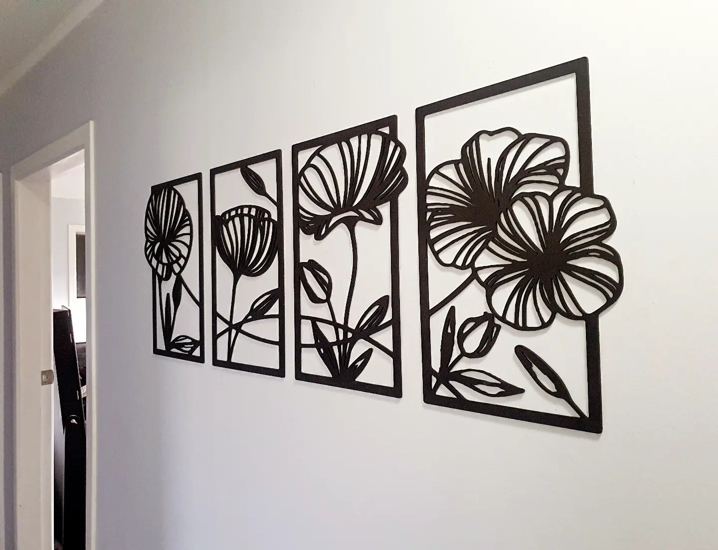 Four Piece Flower Wall Art Set