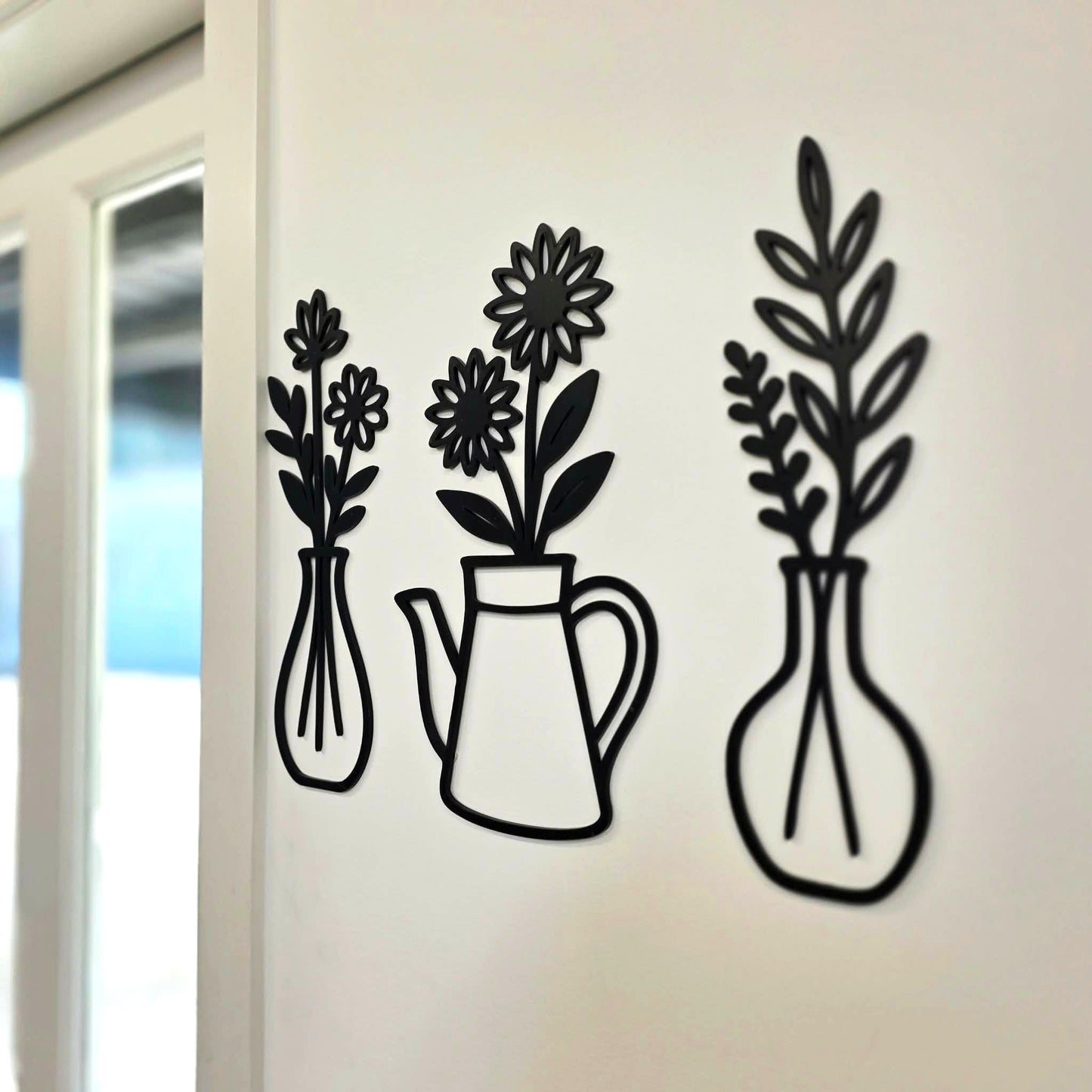 Floral Vase & Teapot Wall Art Set