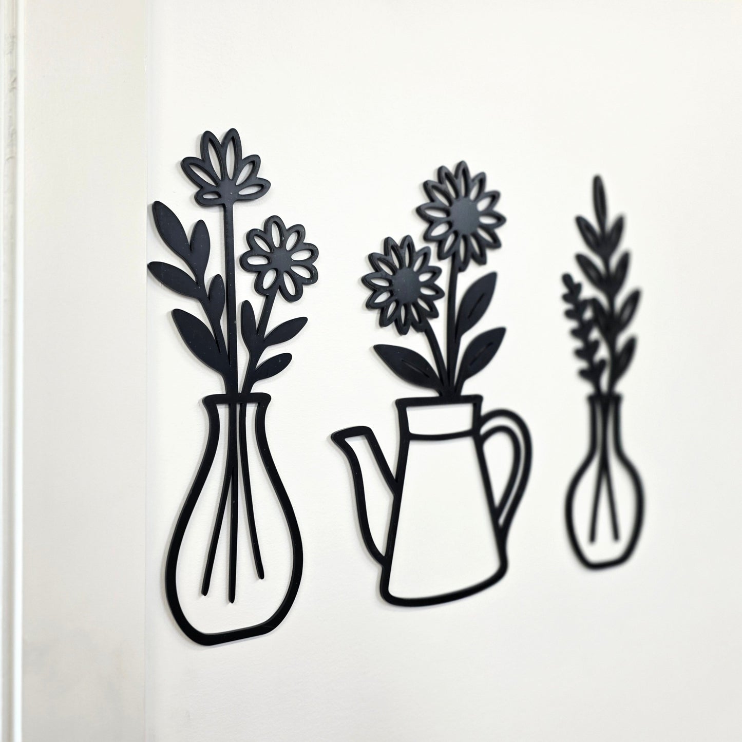 Floral Vase & Teapot Wall Art Set