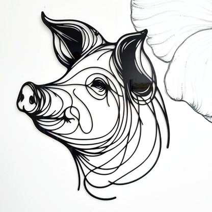 Line Art Pig Décor