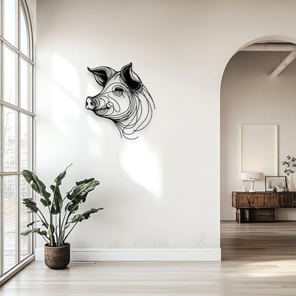Line Art Pig Décor
