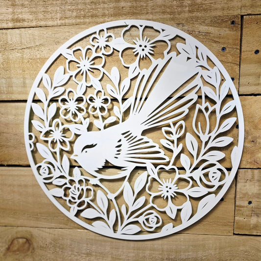 Floral Fantail Round Wall Décor