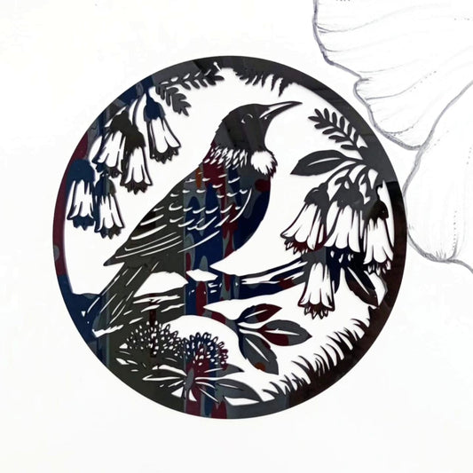 Kōwhai Tūī Wall Art