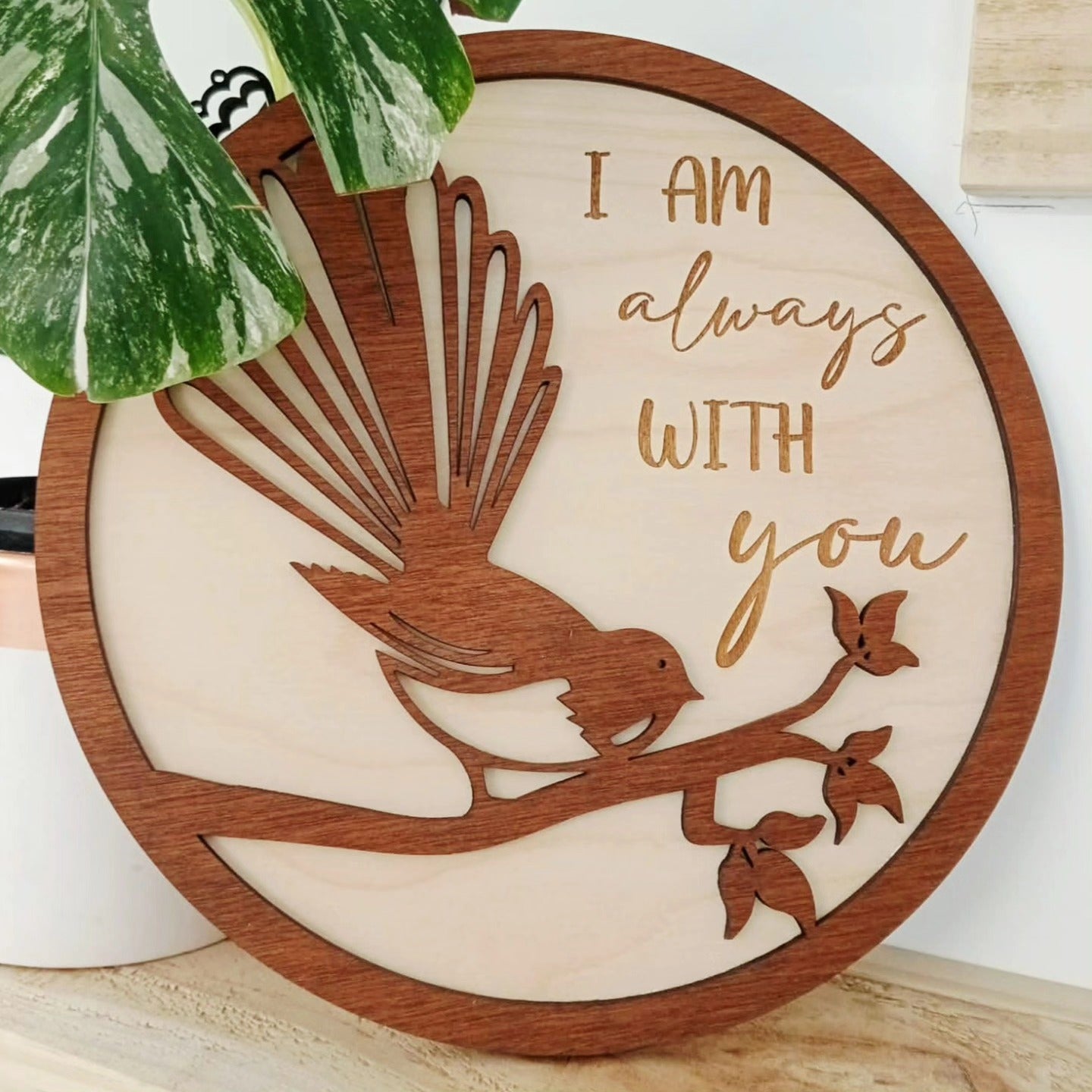 Wooden Fantail Memorial Plaque