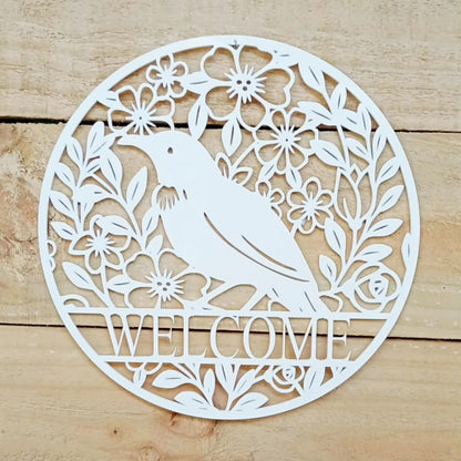 Personalised Floral Tui Round Wall Décor
