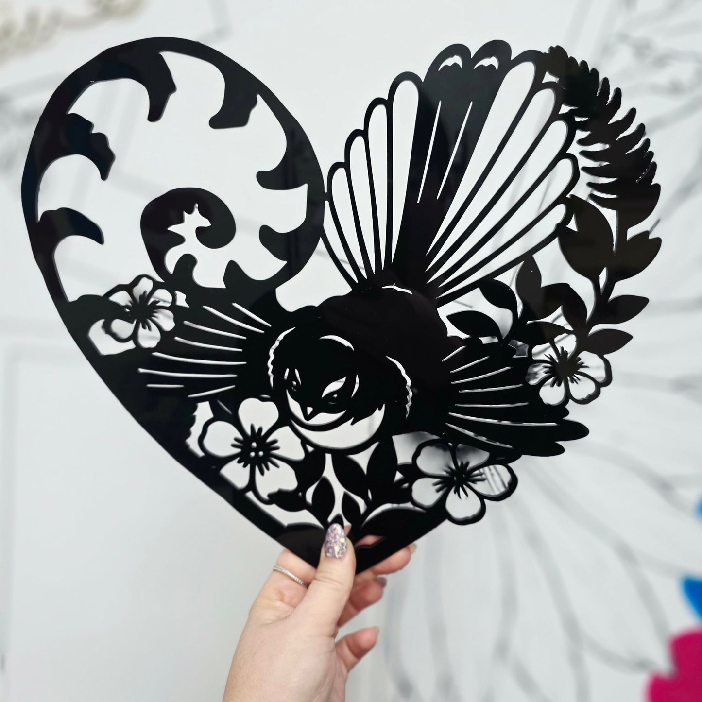 Koru Fantail Heart Wall Décor
