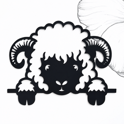 Peeking Valais Blacknose Sheep Wall Decor